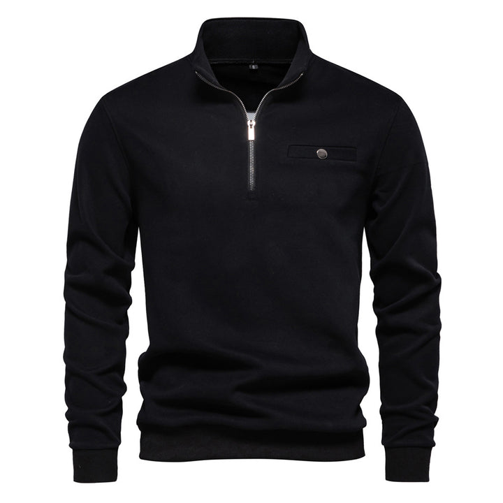 Herrer Fleece Pullover med hochwertig Halvlynlås og praktisk brystlomme Stilla