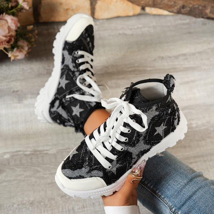 Dame sneakers med moderigtigt stjernemønster og højkvalitets overmateriale Stilla