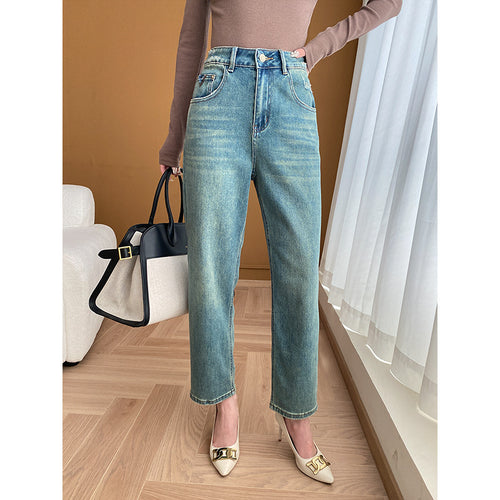 Kvinders Højtaljede Jeans i Vintage Stil Stilla