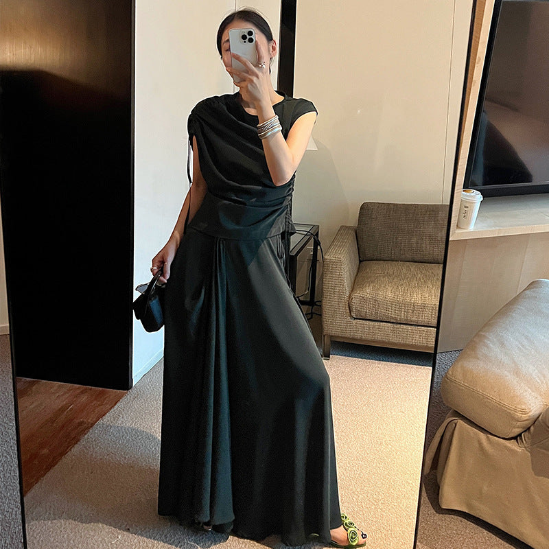Dame Maxikjole med elegant draperet design Stilla