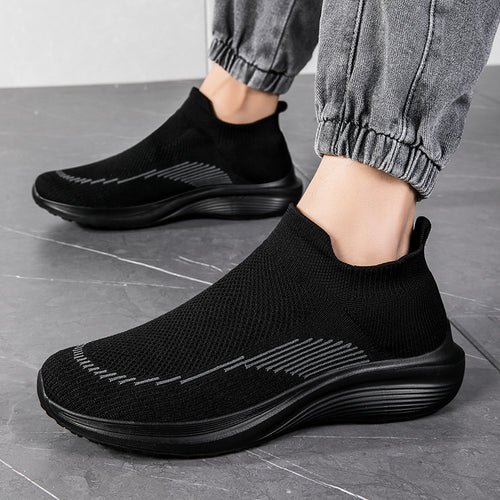 Herrer nan sokkelignende strikkesneakers med sømløst overmateriale og stødabsorberende sål Skovae