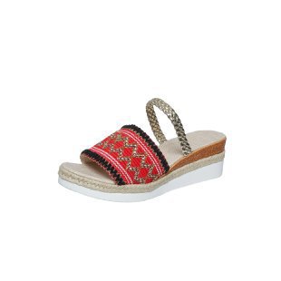 Dame Wedge-Flat-sandaler med fashionable flettet remdesign og elegant sål Stilla