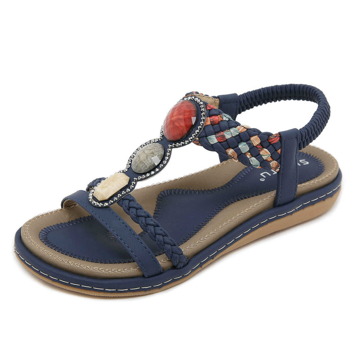 Dame sandaler med dekorerede remme og anatomisk fodseng Stilla