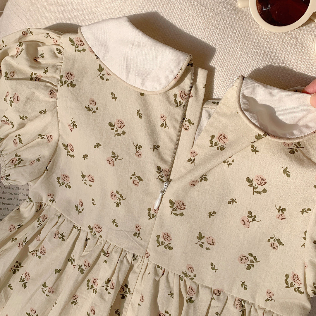 Pige Blomster Smocked Mini Kjole Stilla