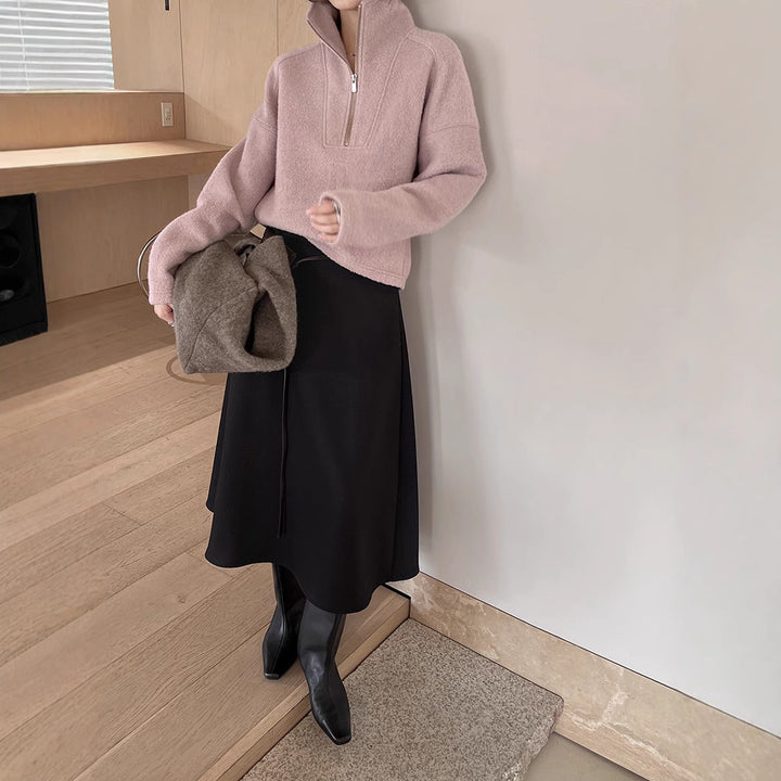 Dame sportslig sweatshirt med høj krave Stilla