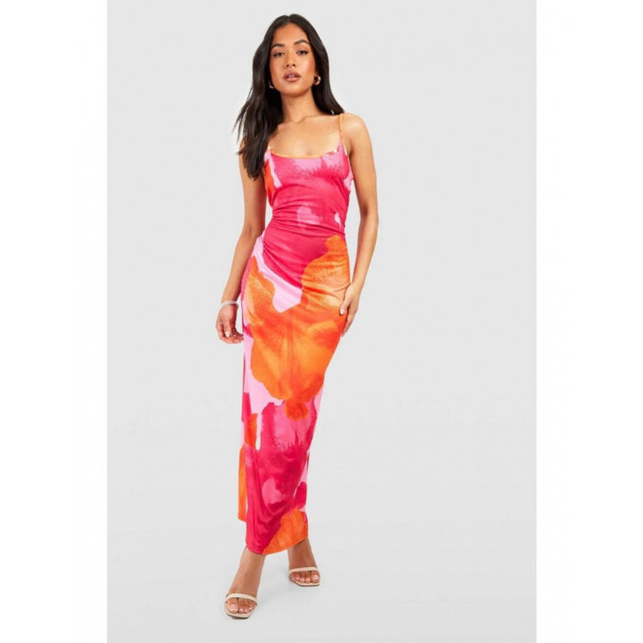 Dame Floral Print Maxi Kjole med Spaghetti-Remme Stilla