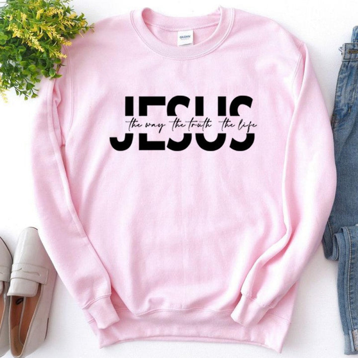 Kvinders afslappede sweatshirt med inspirerende citat og høj bærekomfort Skovae