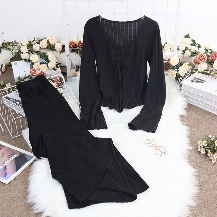 Dame Loungewear Sæt med stribet design og komfortabel pasform Stilla