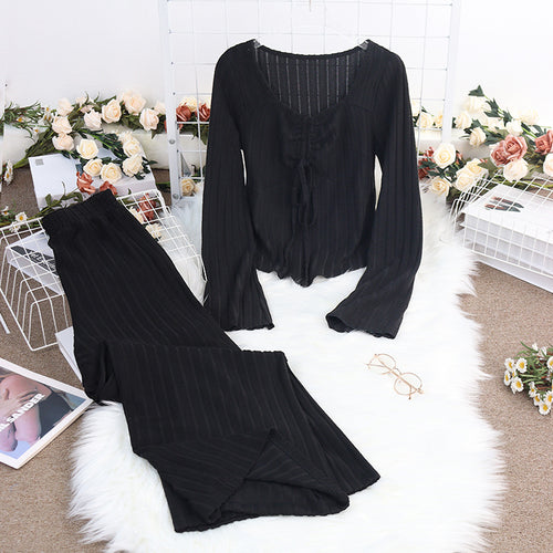 Dame Loungewear Sæt med stribet design og komfortabel pasform Stilla