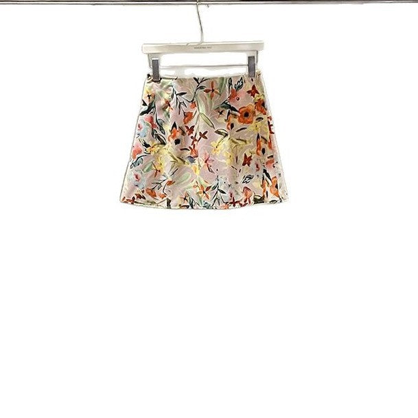 Dame floral mini nederdel med frisk design og elastisk talje Stilla