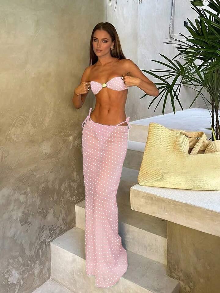 Dame Bandeau-bikini med moderne skæring Skovae