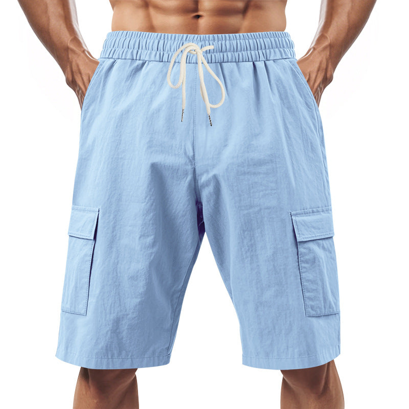 Herrer Cargo-shorts med elastisk talje og funktionelle lommer Stilla