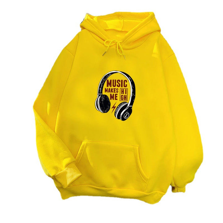 Kvinders hoodie med kreativ musikdesign Skovae