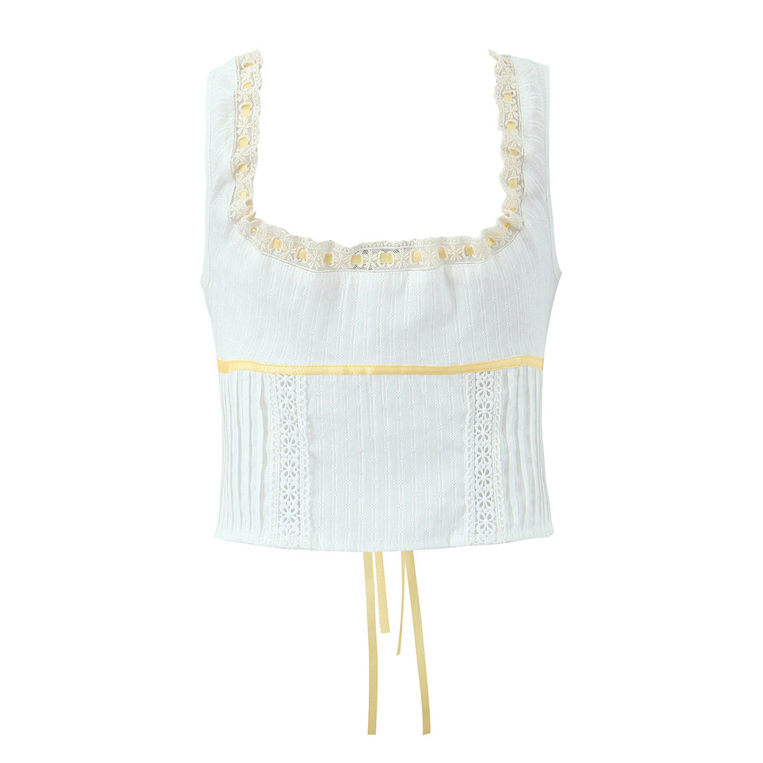 Dame Crop-top med fine blonde accenter og justerbar talje snor Stilla