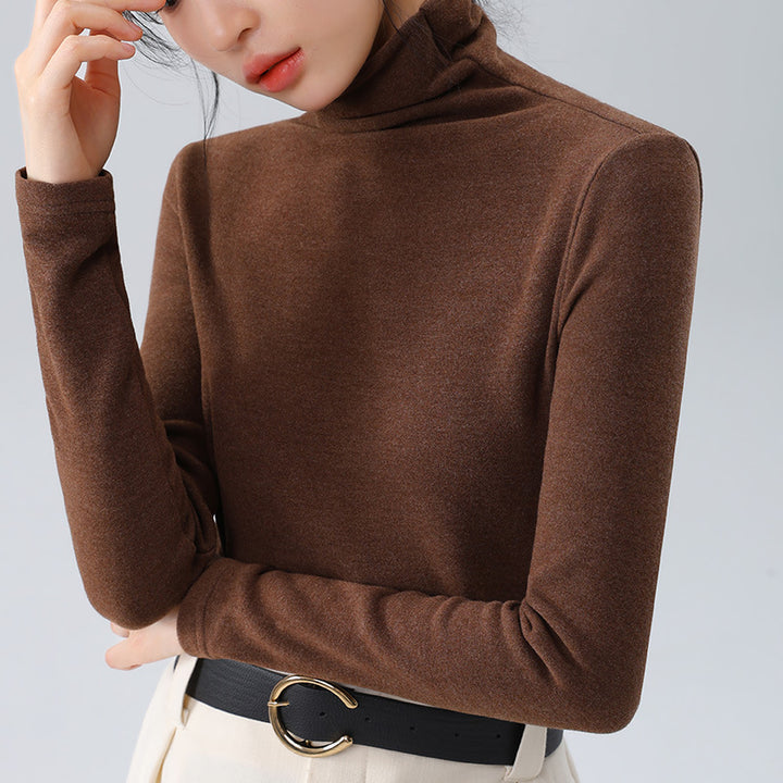 Dame Turtleneck-top med blødt strækstof og figursyet snit Stilla