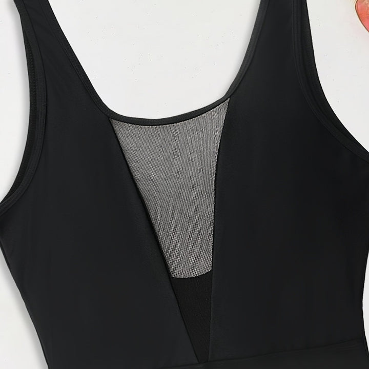 Damer Højskåret Monokini med transparente Mesh-detaljer Skovae