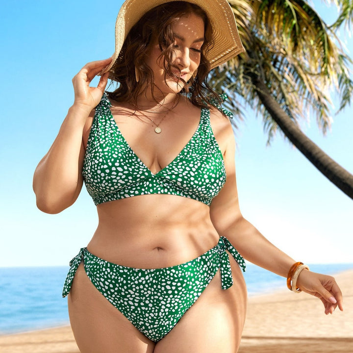 Dame Triangel-Bikini-sæt med legende knudedesign Skovae