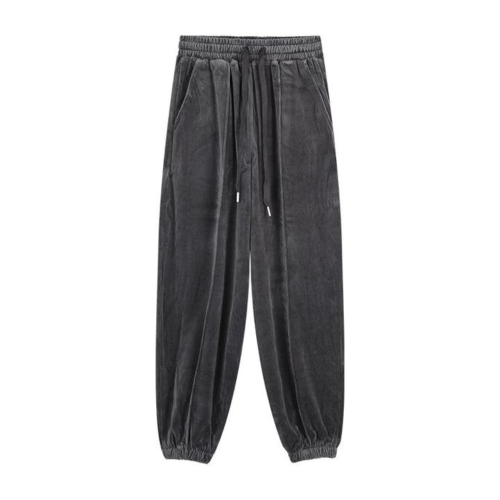 Dame behagelige sweatpants lavet af blødt velourstof med elastisk talje og snoretræk Stilla