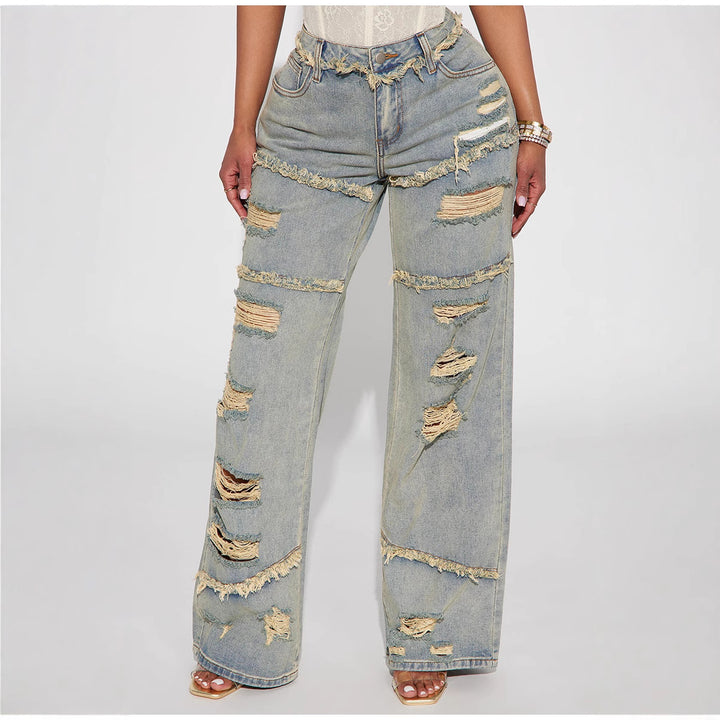 Dame løst skåret Destroyed jeans Stilla