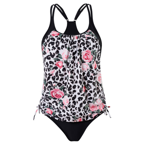 Dame Tankini med blomstret print og sporty snit Stilla