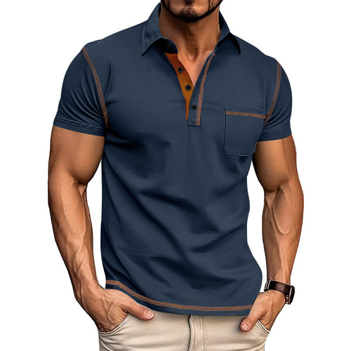 Herre fashion polo shirt med moderne krave og praktisk brystlomme Stilla