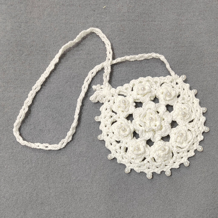 Femme hæklede blomsterhåndtaske Stilla