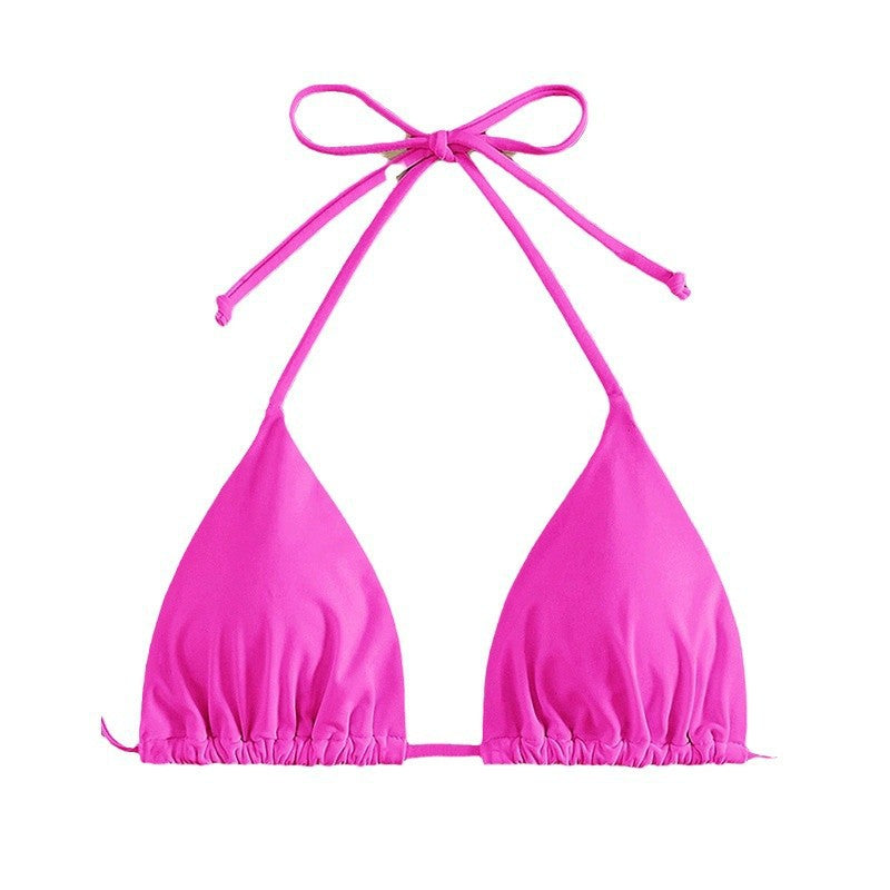 Dame triangel-bikini-top med justerbare stropper og raffinerede bindebånd Skovae