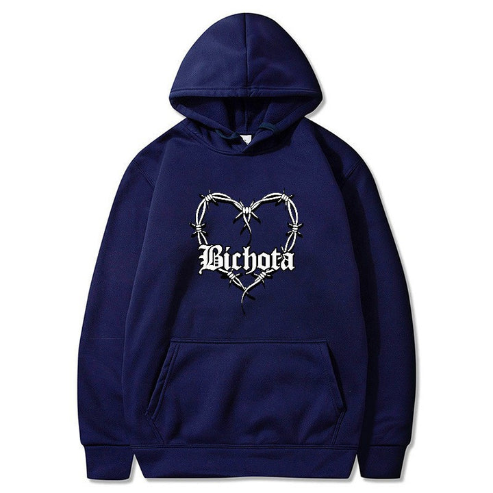 Kvinders hoodie med unikt hjerte design og broderet skrift Skovae