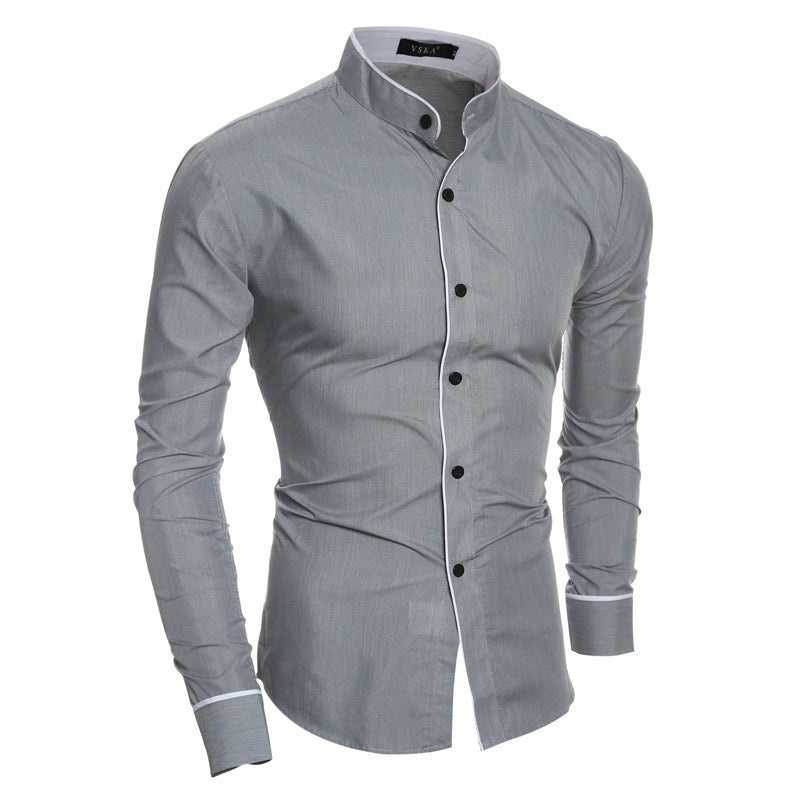 Herrer Slim-Fit Skjorte med moderne kontrastdetaljer Stilla
