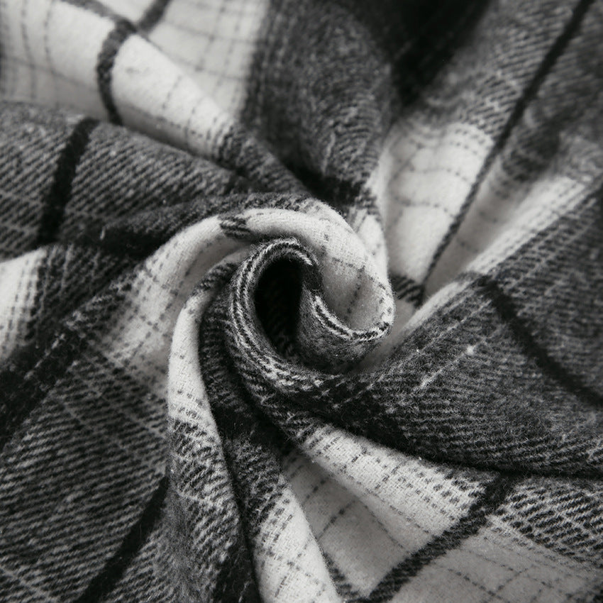 Dame rutet bluse i afslappet oversized snit med hochwertige materialer Stilla