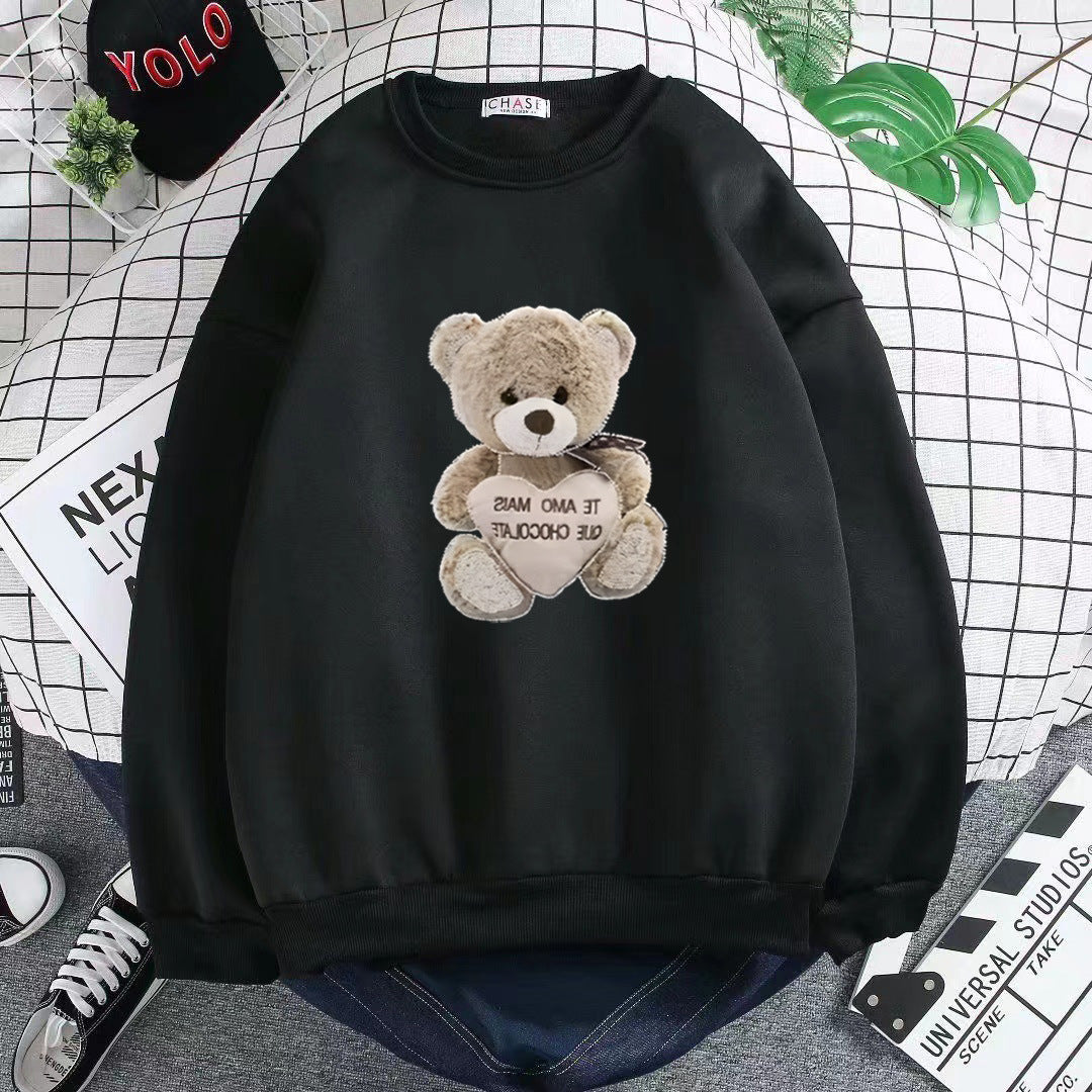 Kvinders sweatshirt med broderet bjørnemotiv Skovae