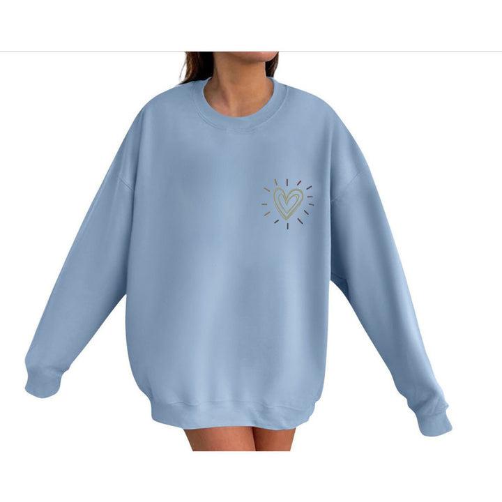 Kvinderne Oversized Hoodie med Sødt Hjerte Motiv og Casual Snit Stilla