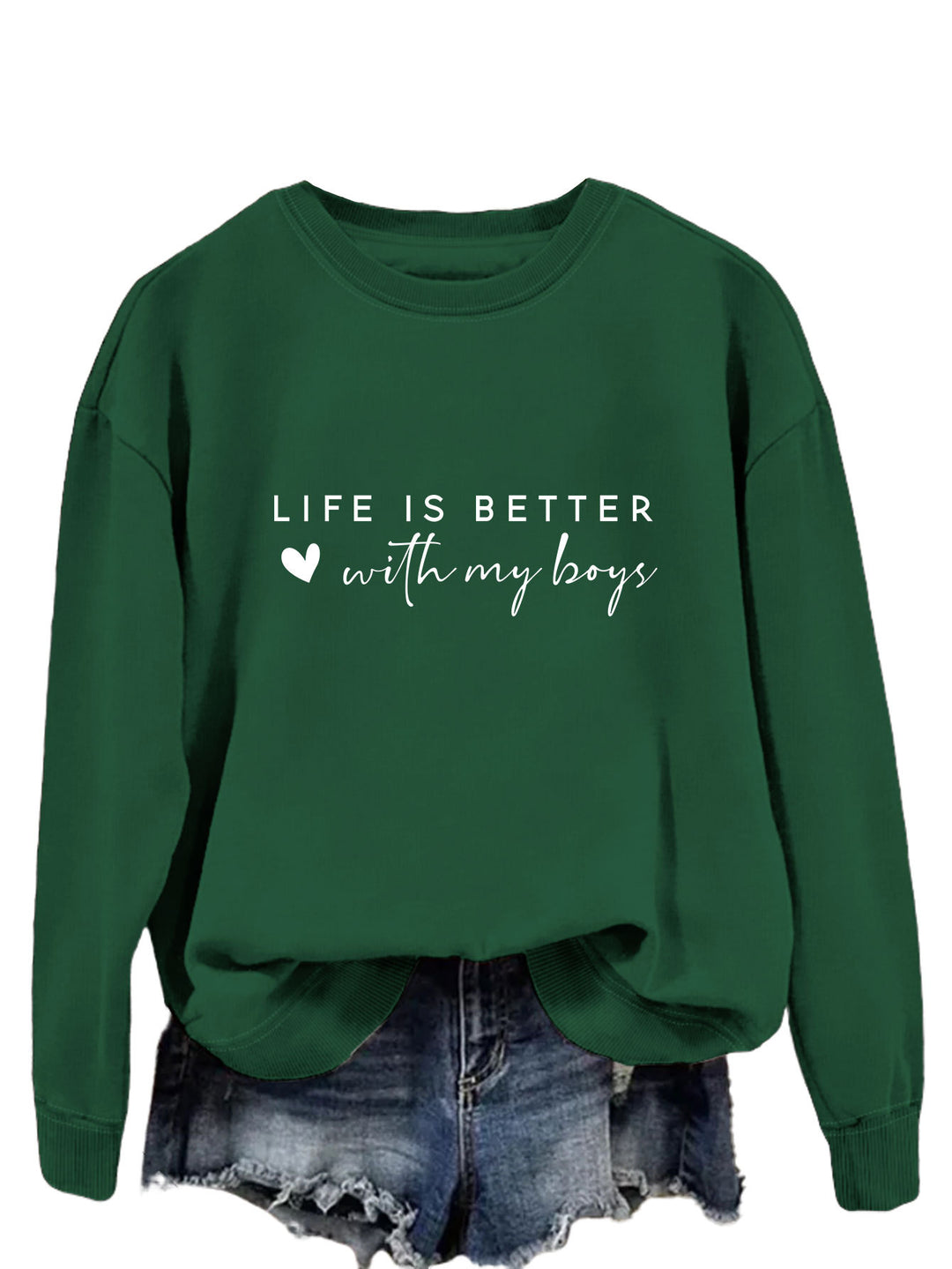 Kvinders hyggelige crew neck sweater med inspirerende print Stilla
