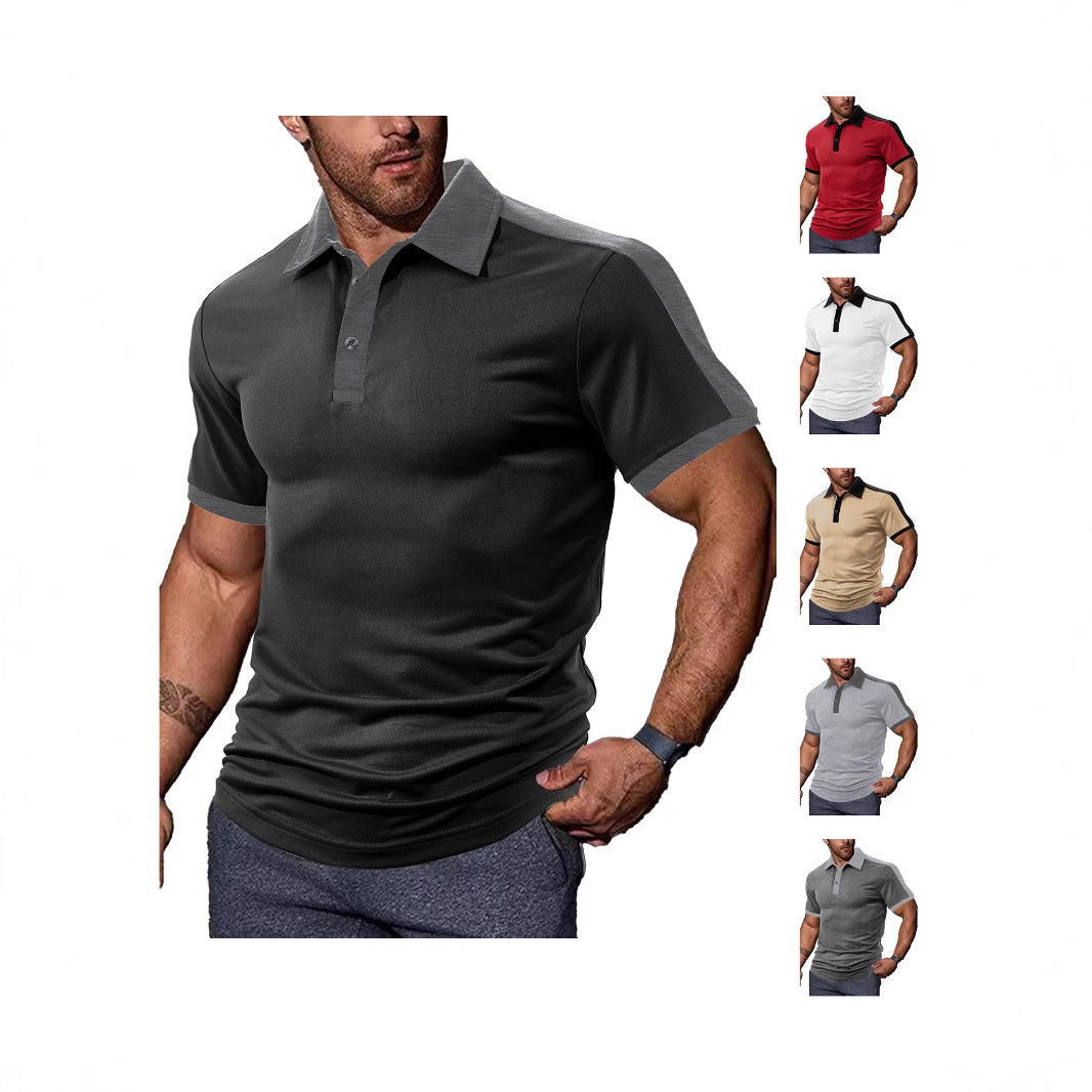 Herrer med figurtilpasset kontrast-polo-shirt med skulderpas og skjortekrave Skovae