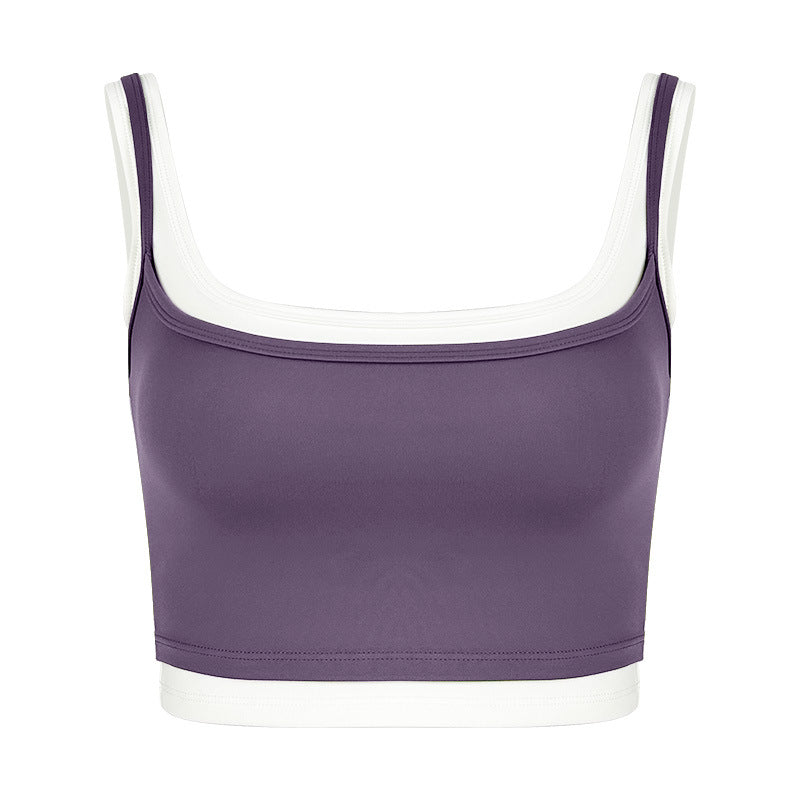 Dame sporty bustier med brede stropper og dobbelt krave Stilla
