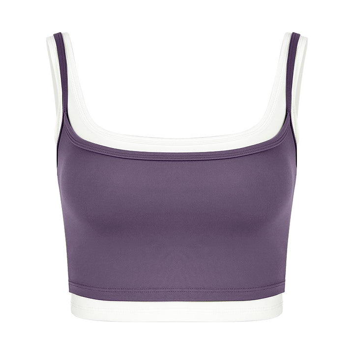Dame sporty bustier med brede stropper og dobbelt krave Stilla