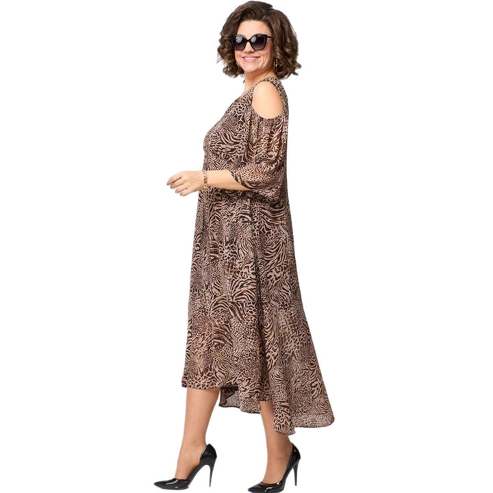 Kvinder Elegant Cold-Shoulder Midi Kjole Stilla