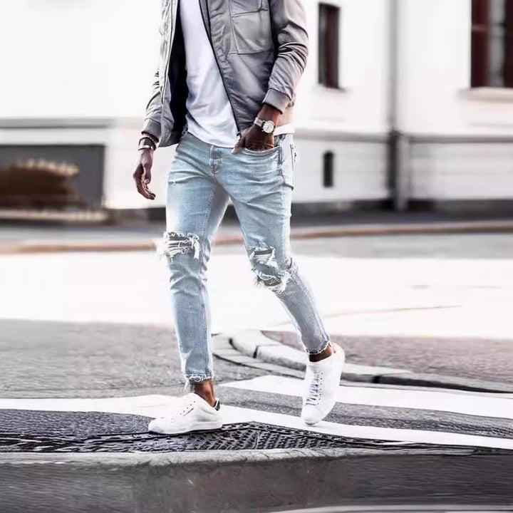 Herren Destroyed Jeans med moderne Distressed-effekter Skovae
