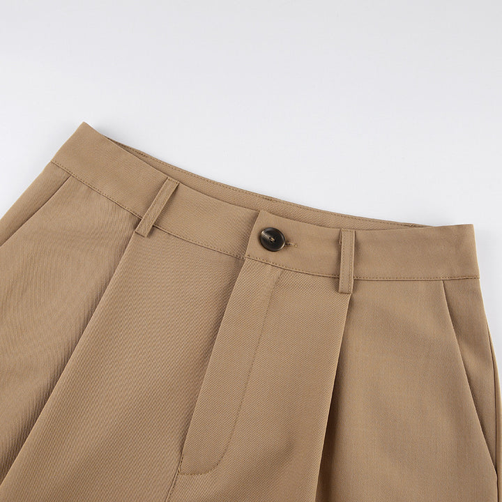 Dame bred chinos med høj talje og elegant plissering Stilla