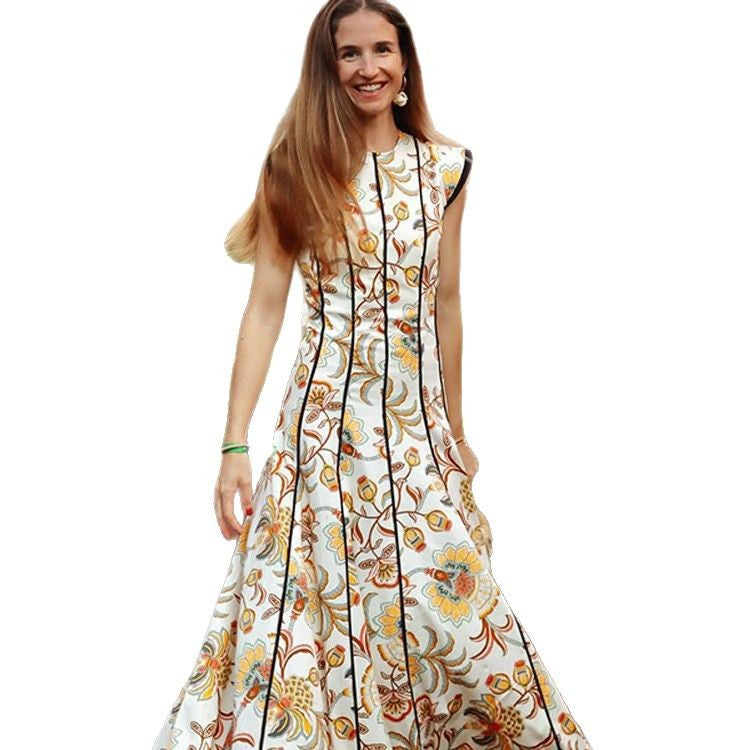 Dame Maxi Kjole med florale mønstre og elegant silhuet Stilla