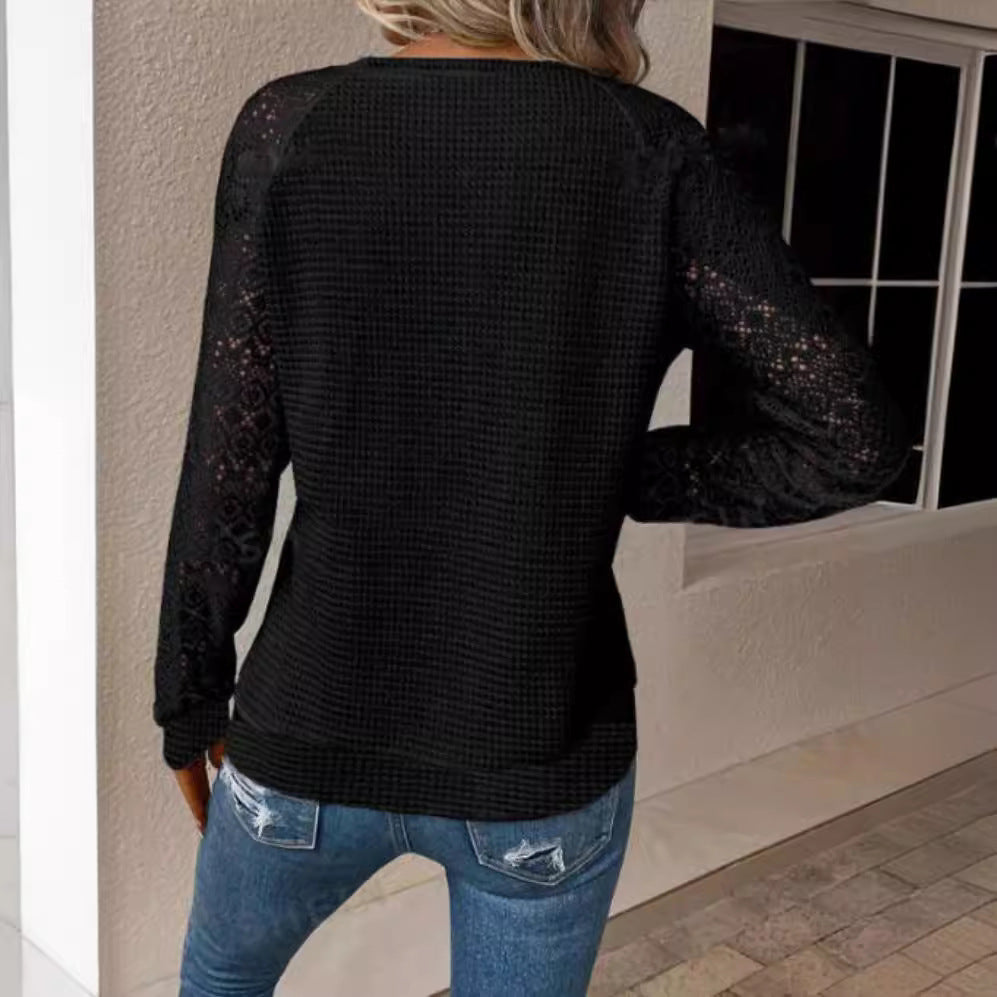 Dame afslappet sweater med spidsagtig raglanærme Stilla