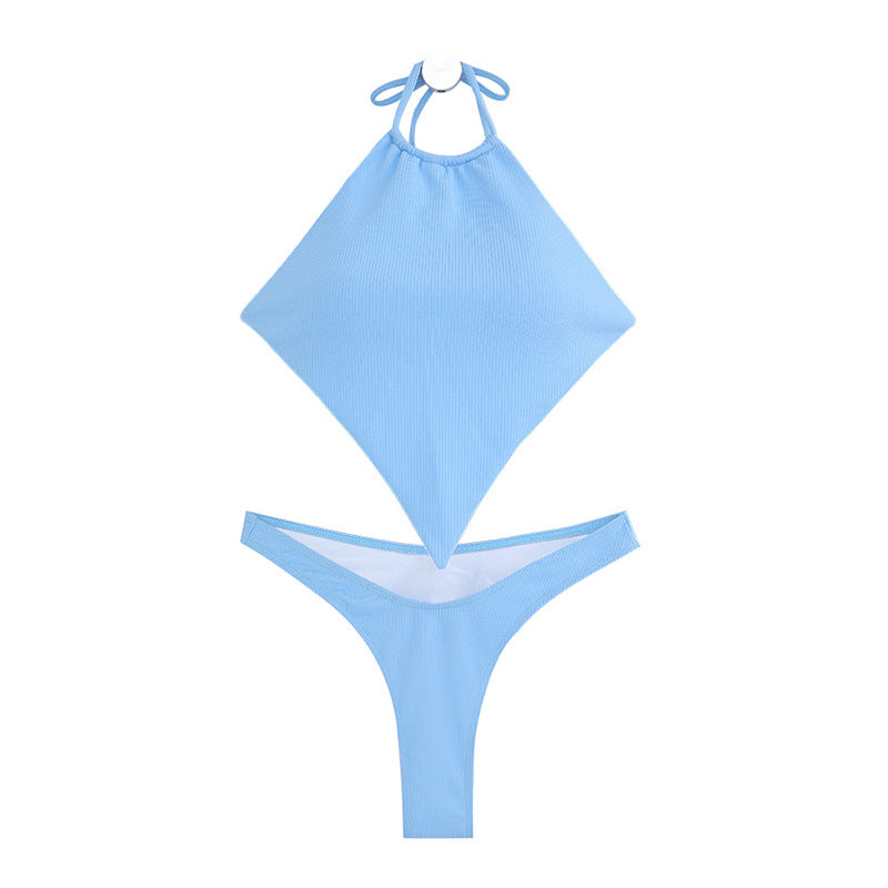 Dame Bikini-sæt med raffineret indpakningsoverdel og højtaljet trusse Skovae