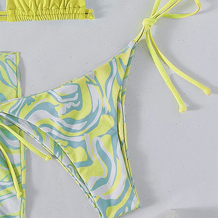 Dame Triangle-bikini med let gennemsigtig omslagskjorte Skovae