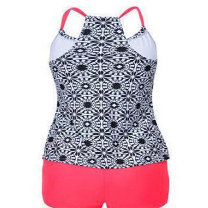 Dame sport tankini med mode mønster miks og komfortable bade shorts Skovae