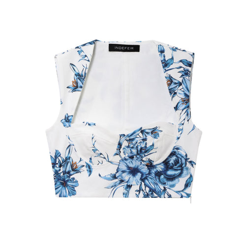 Dame Floral Print A-linje Midi Nederdel Stilla