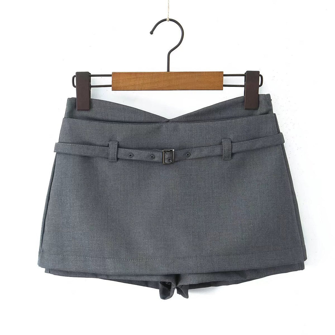 Dame elegante shorts med justerbart bælte og moderigtigt design Stilla