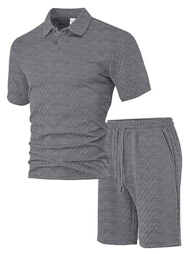 Herrer sportsdragt med struktureret overdel og komfortable shorts Stilla