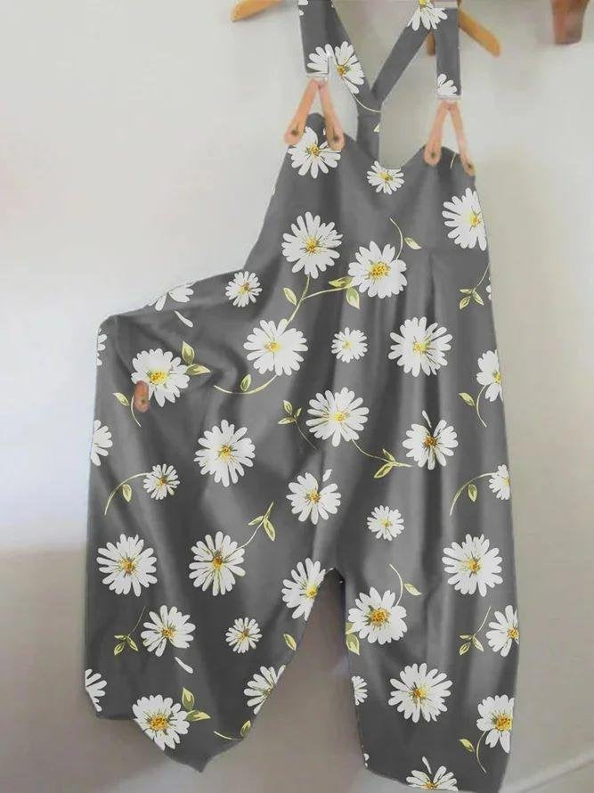 Dame Blomsterprint Vidde Buksedragt Stilla