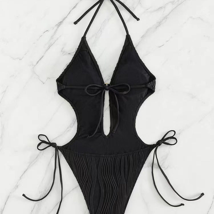 Dame Højskåret Ribbet Cut-Out Badedragt Stilla