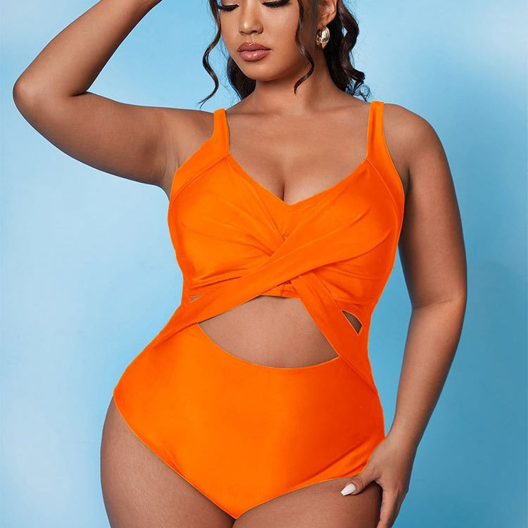 Dame One Piece Badedragt med raffineret indpakningsdesign og sidelæns cut-outs Skovae